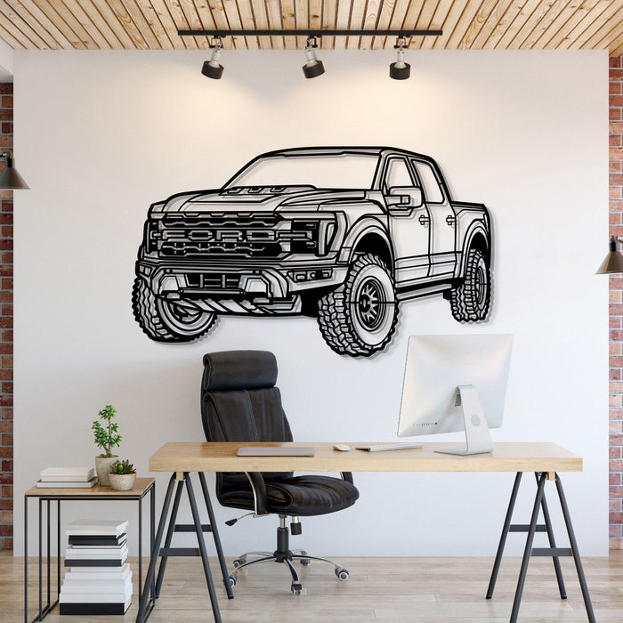 2024 Ford Raptor R MT1272 PERSPECTIVE Metal Car Silhouette Wall Art
