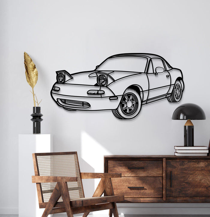 Mazda 1991 Miata MX-5 MT1169 PERSPECTIVE Silhouette Metal Wall Art