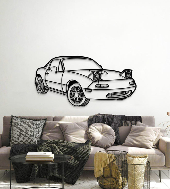 Mazda 1991 Miata MX-5 MT1169 PERSPECTIVE Silhouette Metal Wall Art