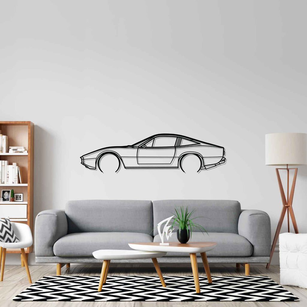 Ferrari 365 GTC/4 1972 Detailed Silhouette Metal Wall Art