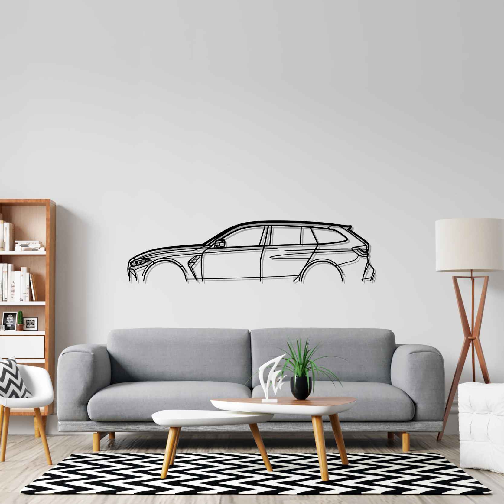BMW M3 G81 Touring Classic Silhouette Metal Wall Art