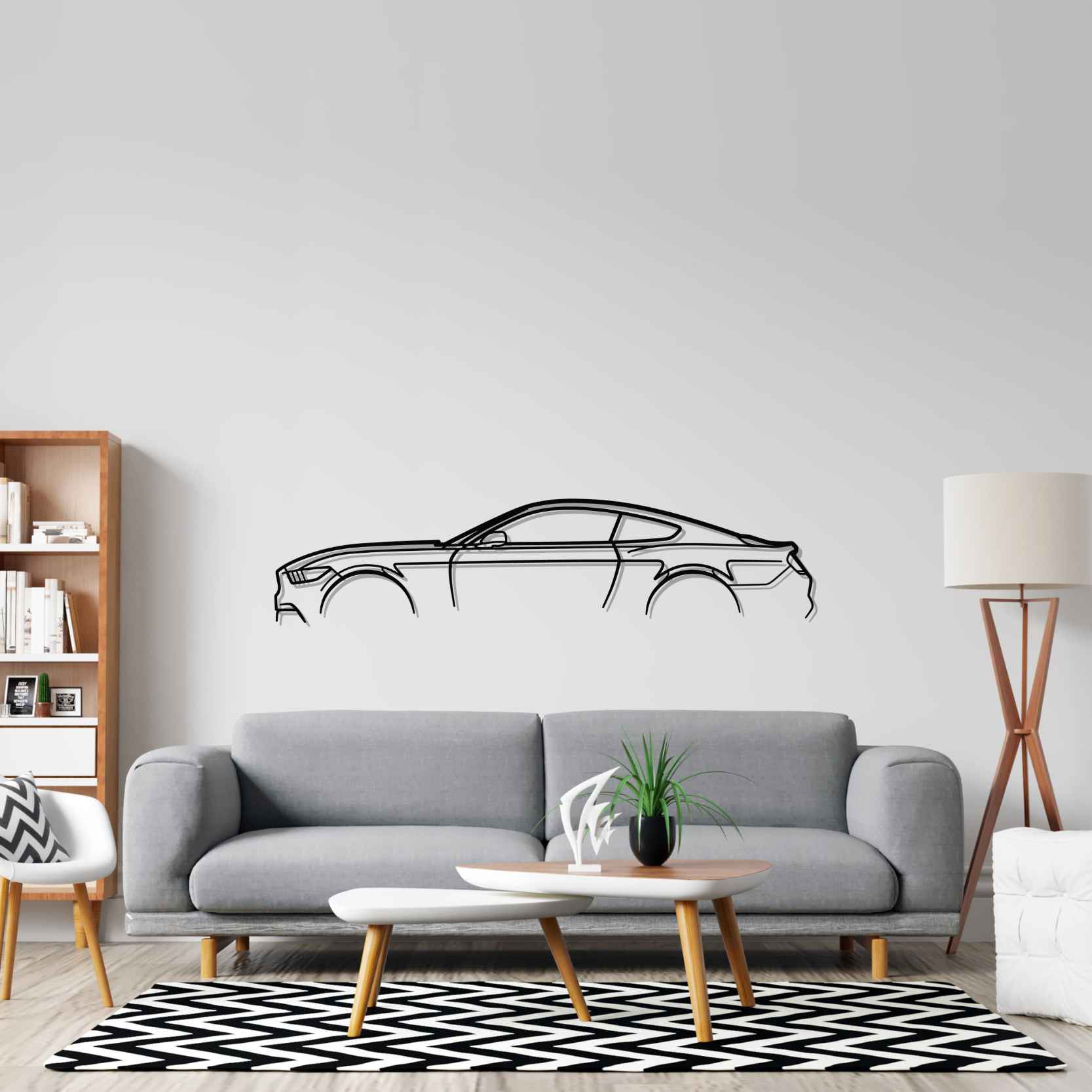 Ford Mustang GT S550 Classic Silhouette Metal Wall Art