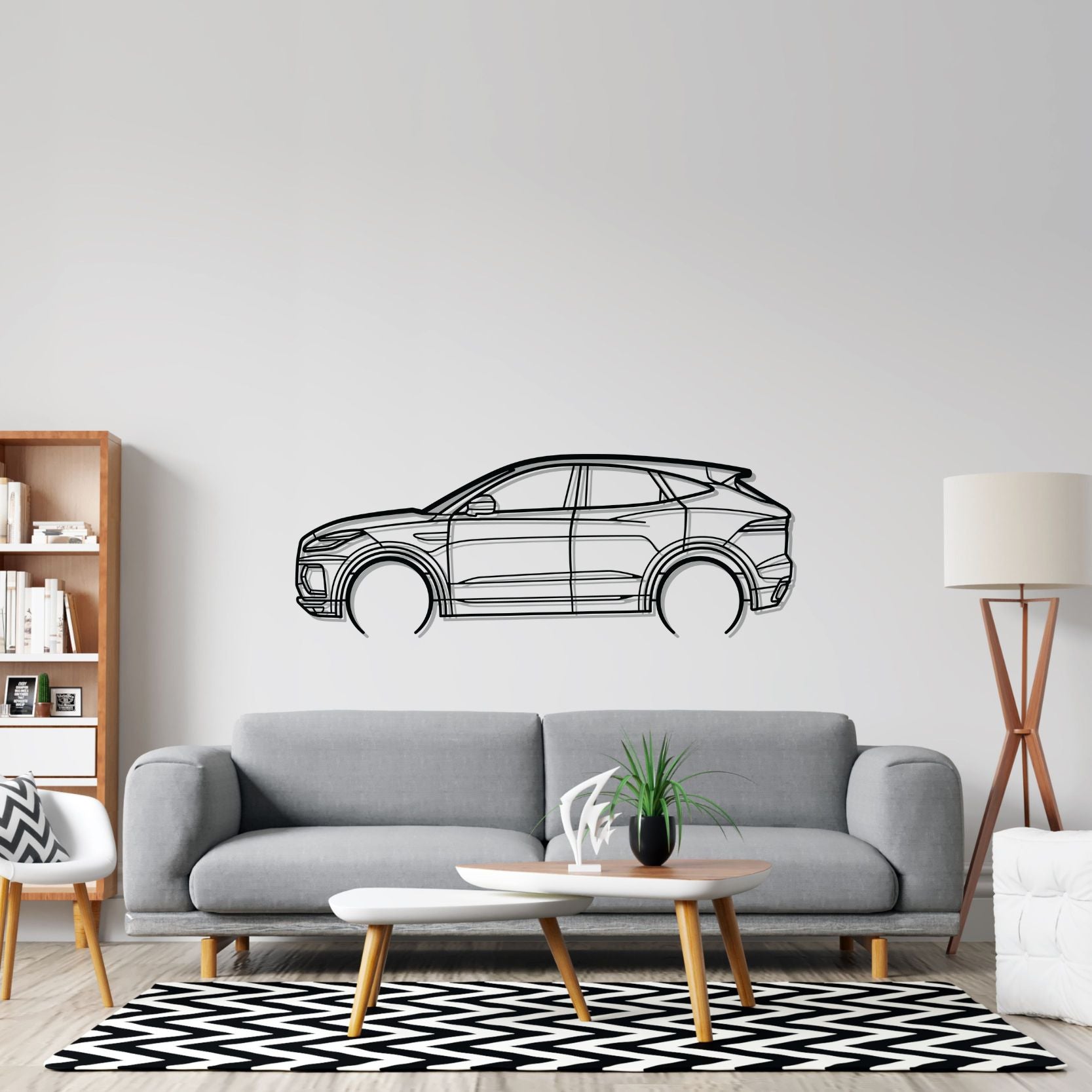 Jaguar E-PACE R-Dynamic 2022 Detailed Silhouette Metal Wall Art