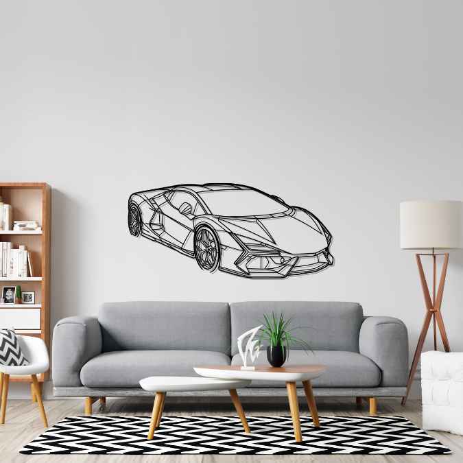 Lamborghini Revuelto PERSPECTIVE Silhouette Metal Wall Art