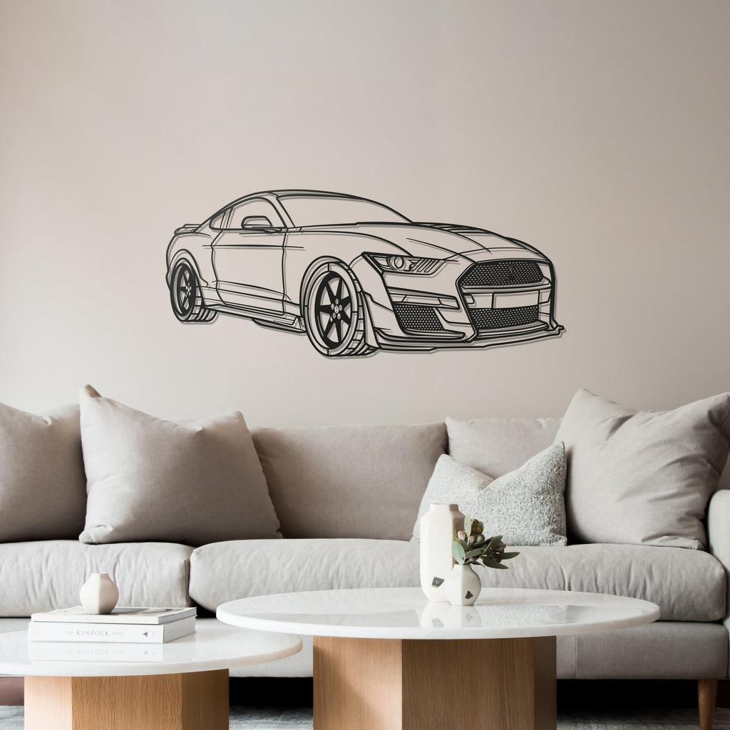 Ford MUSTANG SHELBY GT500 PERSPECTIVE Metal Car Silhouette Wall Art