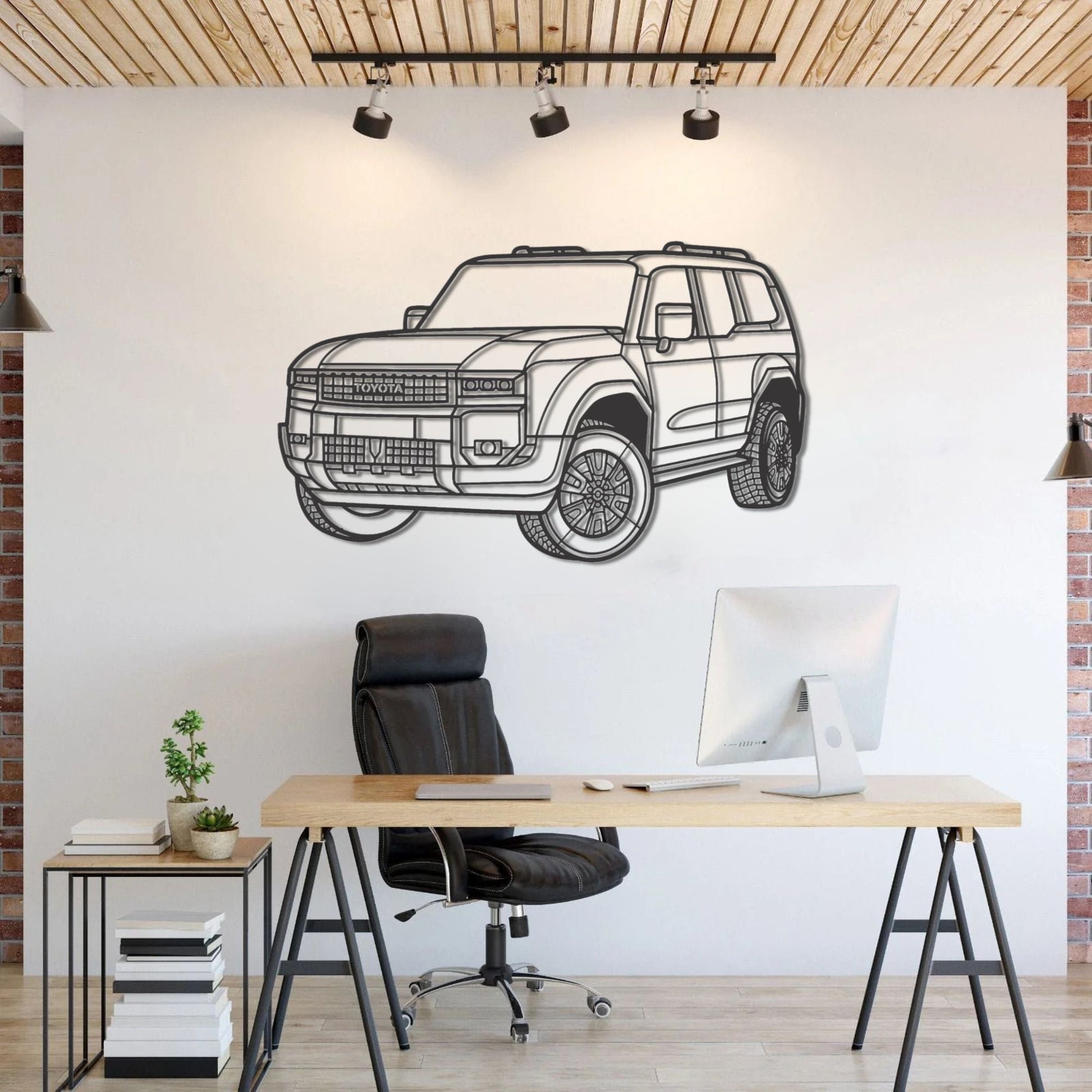 TOYOTA PRADO 2024 PERSPECTIVE Metal Car Silhouette Wall Art