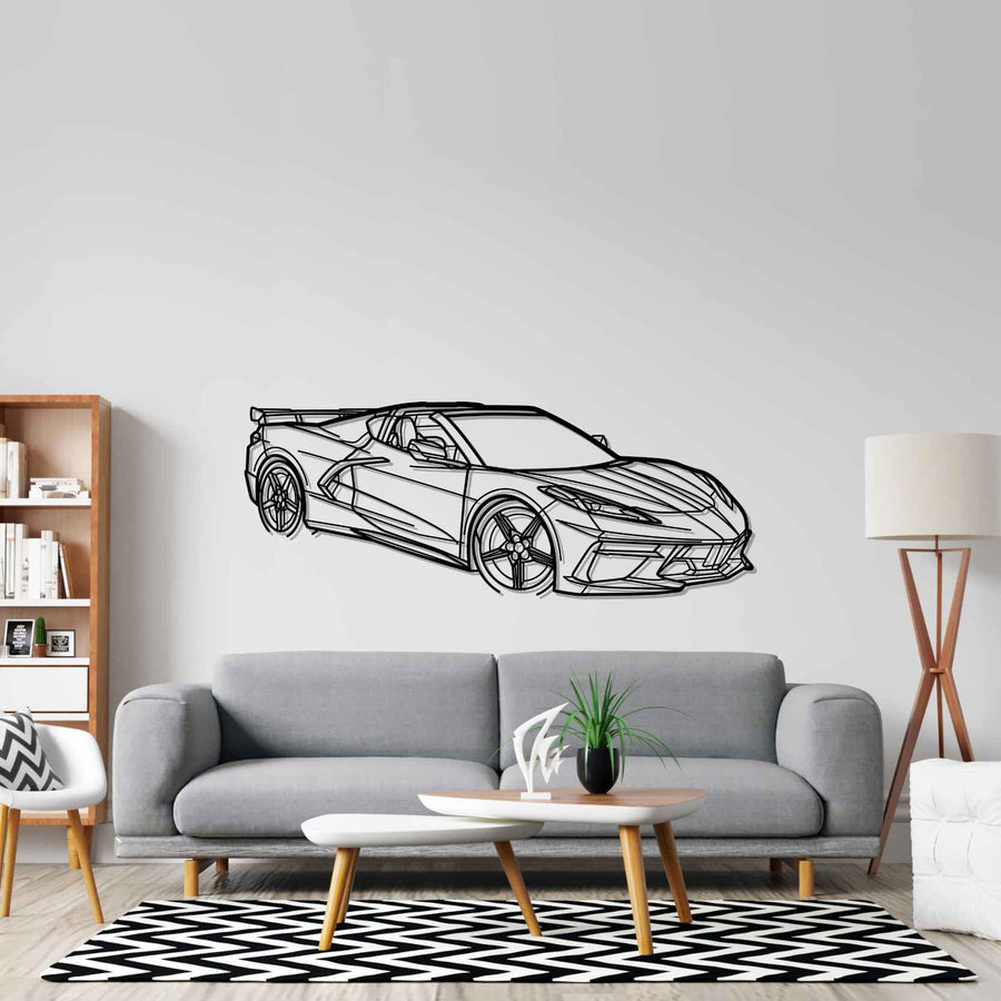 Chevrolet Corvette C8 HTC PERSPECTIVE Silhouette Metal Wall Art
