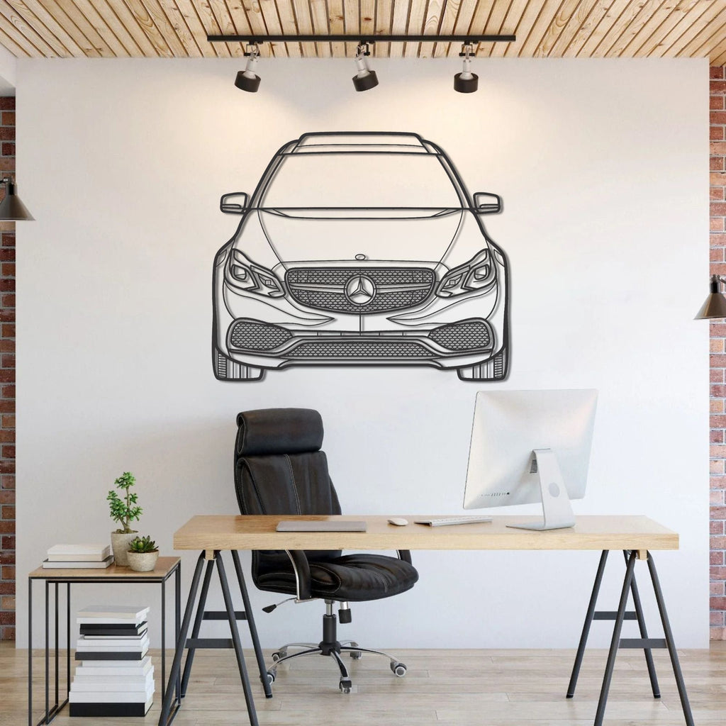 Mercedes E200 2016 Front Silhouette Metal Wall Art