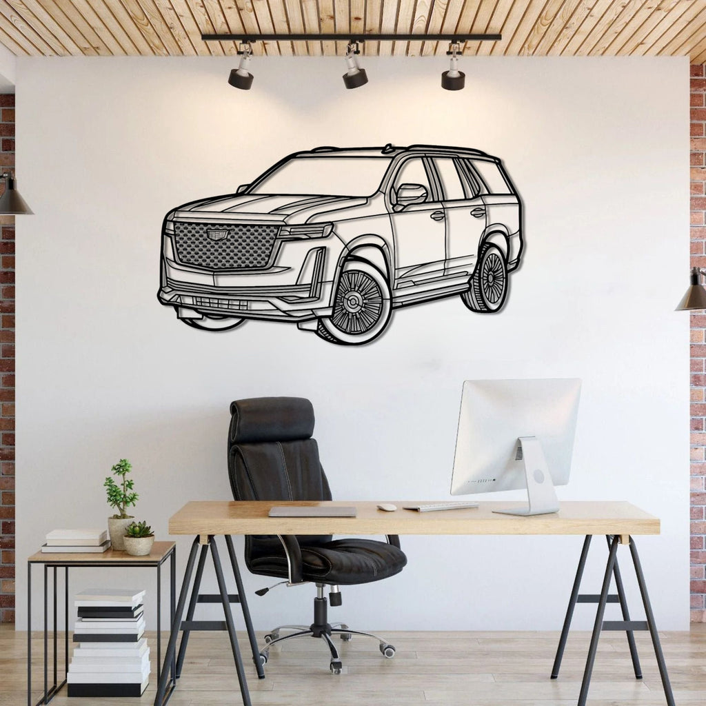 Cadillac Escalade 2021 PERSPECTIVE Metal Car Silhouette Wall Art