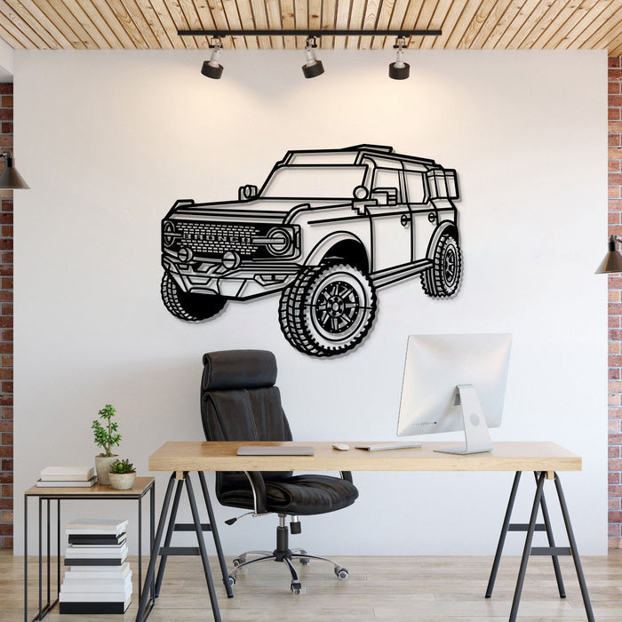 Ford Bronco PERSPECTIVE Metal Car Silhouette Wall Art