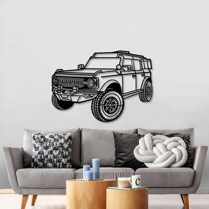 Ford Bronco PERSPECTIVE Metal Car Silhouette Wall Art