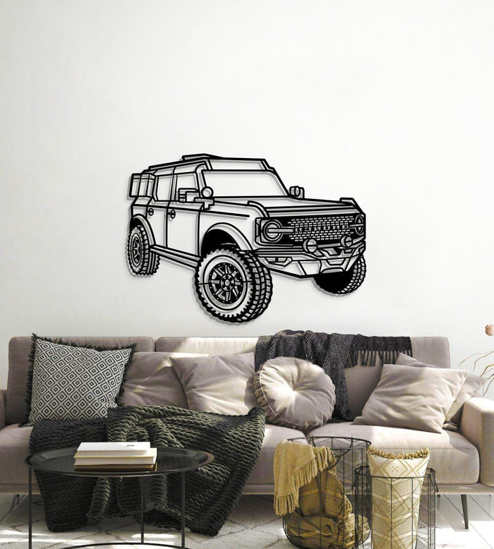 Ford Bronco PERSPECTIVE Metal Car Silhouette Wall Art