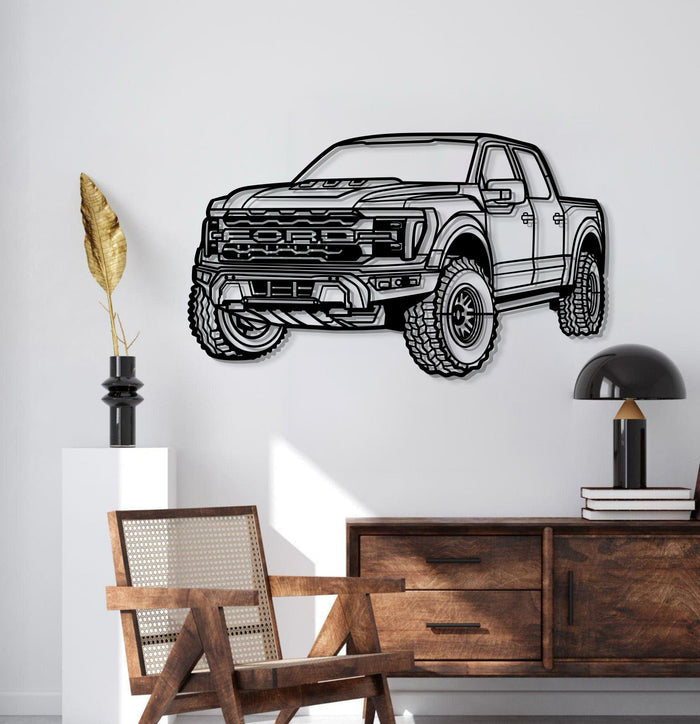 2024 Ford Raptor R MT1272 PERSPECTIVE Metal Car Silhouette Wall Art