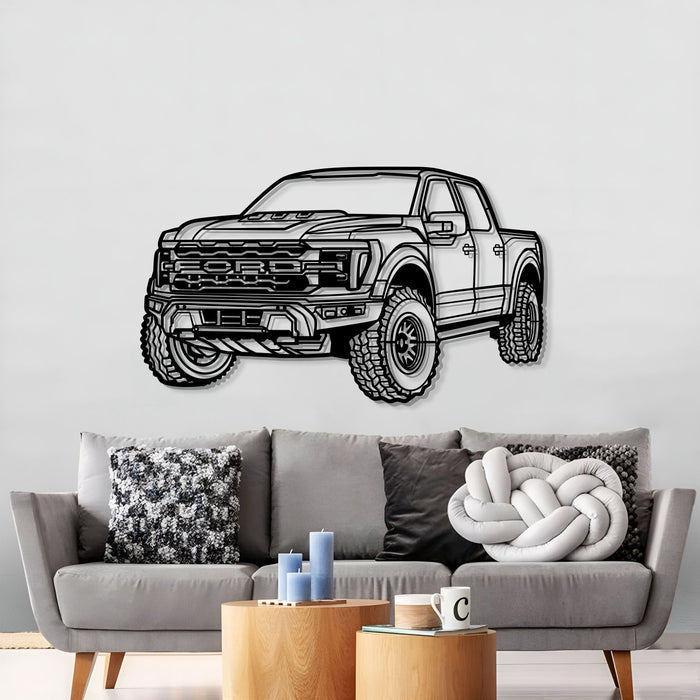 2024 Ford Raptor R MT1272 PERSPECTIVE Metal Car Silhouette Wall Art