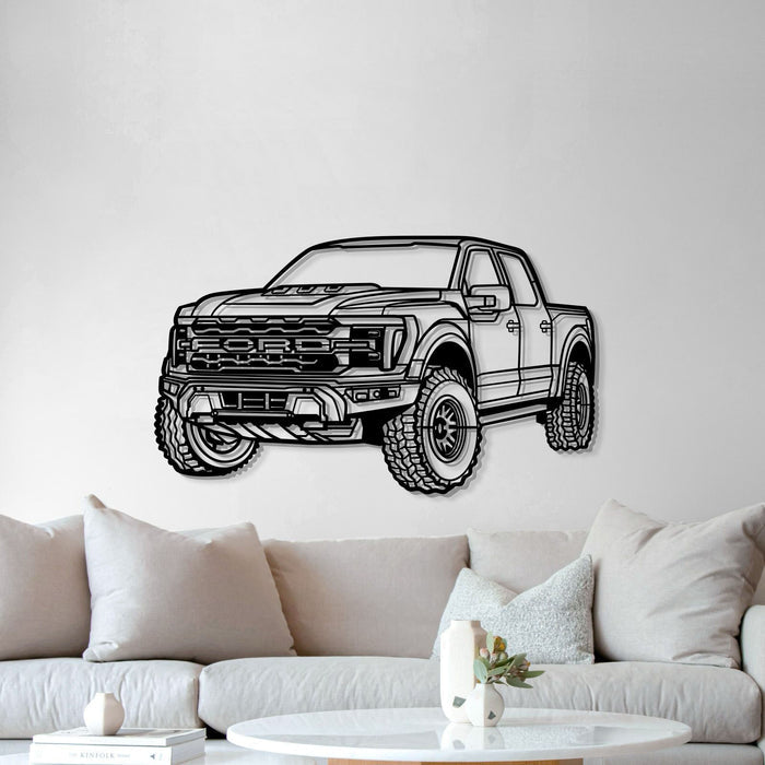 2024 Ford Raptor R MT1272 PERSPECTIVE Metal Car Silhouette Wall Art