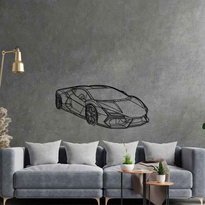 Lamborghini Revuelto PERSPECTIVE Silhouette Metal Wall Art