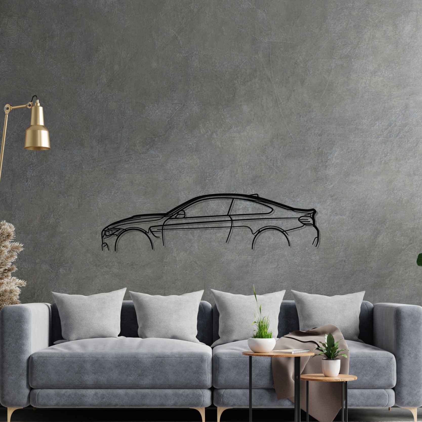 BMW M4 F82 Classic Metal Silhouette Wall Art