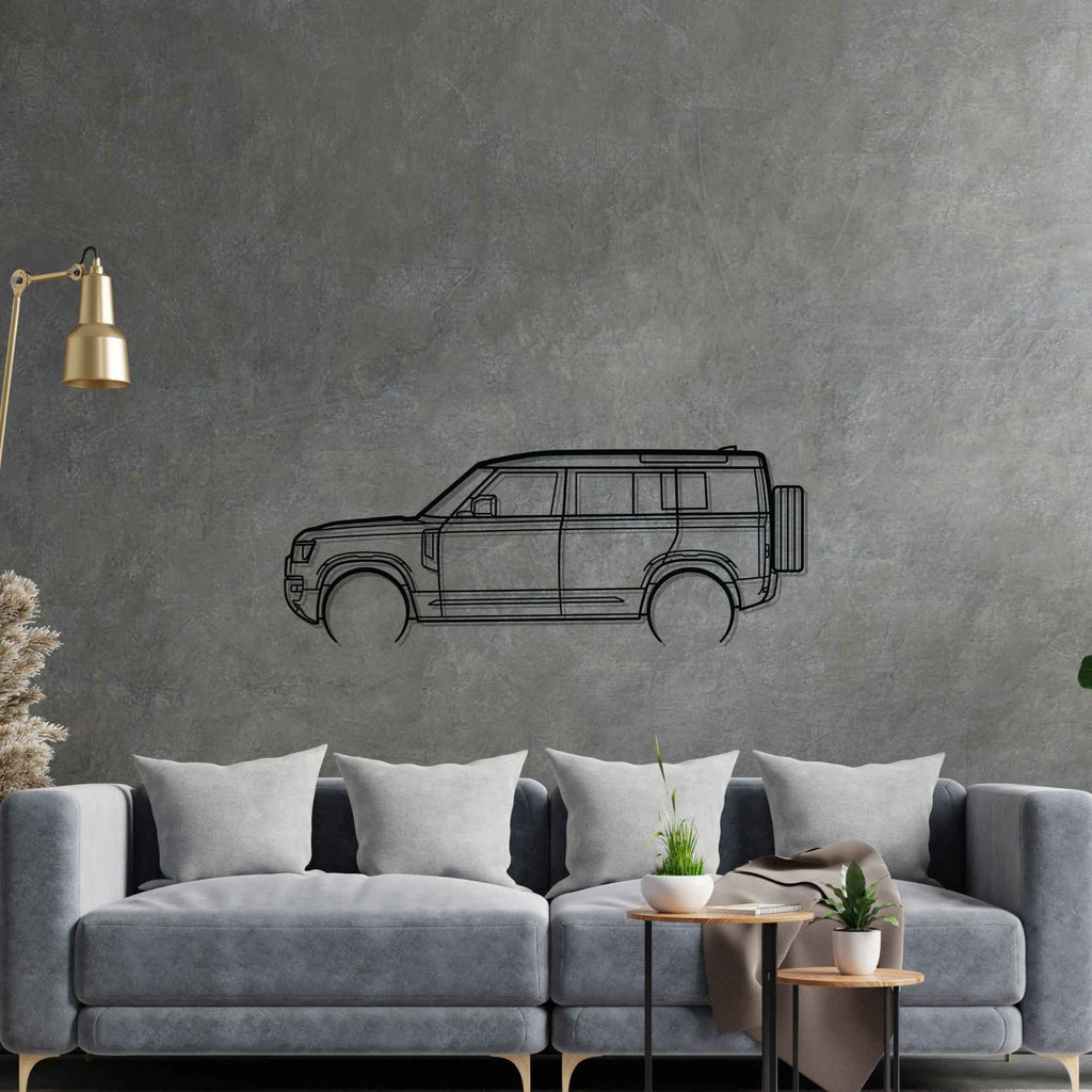 Land Rover Defender 110 2022 Detailed Silhouette Metal Wall Art