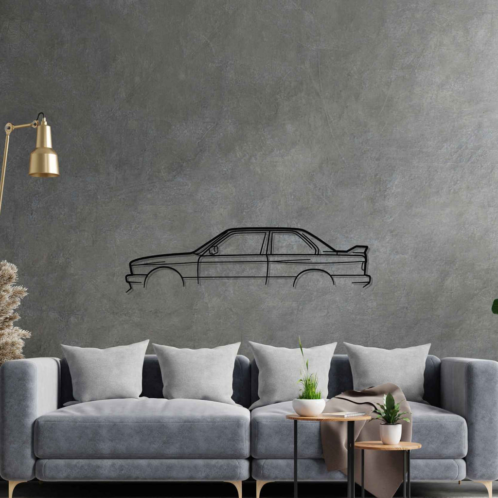 BMW M3 E30 Classic Silhouette Metal Wall Art