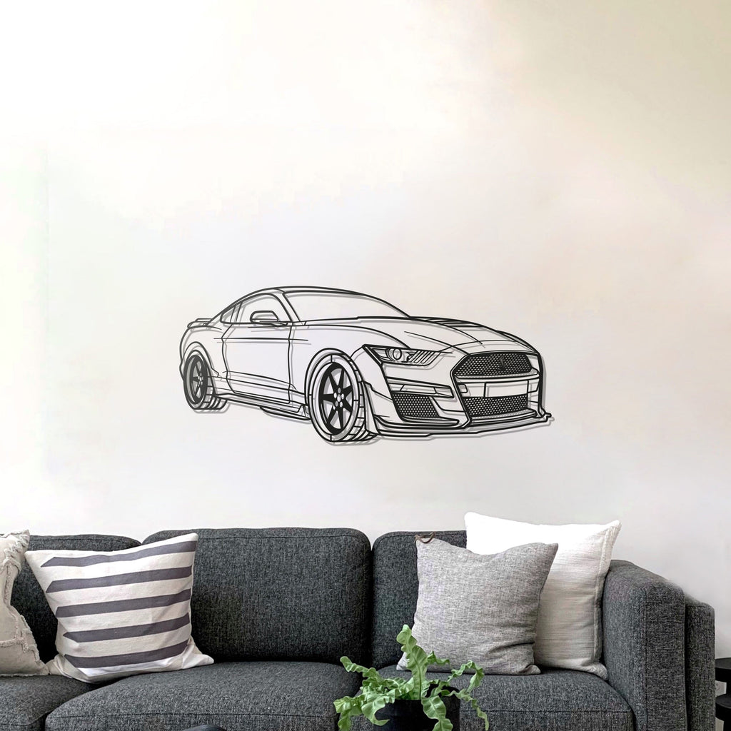 Ford MUSTANG SHELBY GT500 PERSPECTIVE Metal Car Silhouette Wall Art