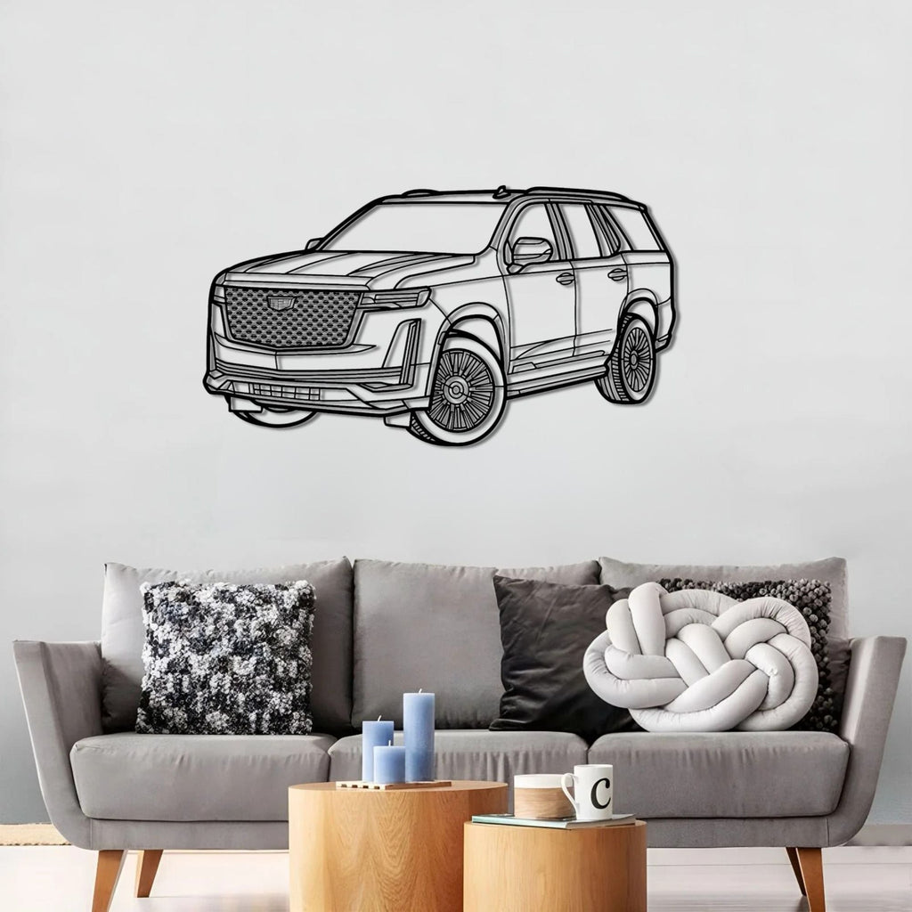 Cadillac Escalade 2021 PERSPECTIVE Metal Car Silhouette Wall Art