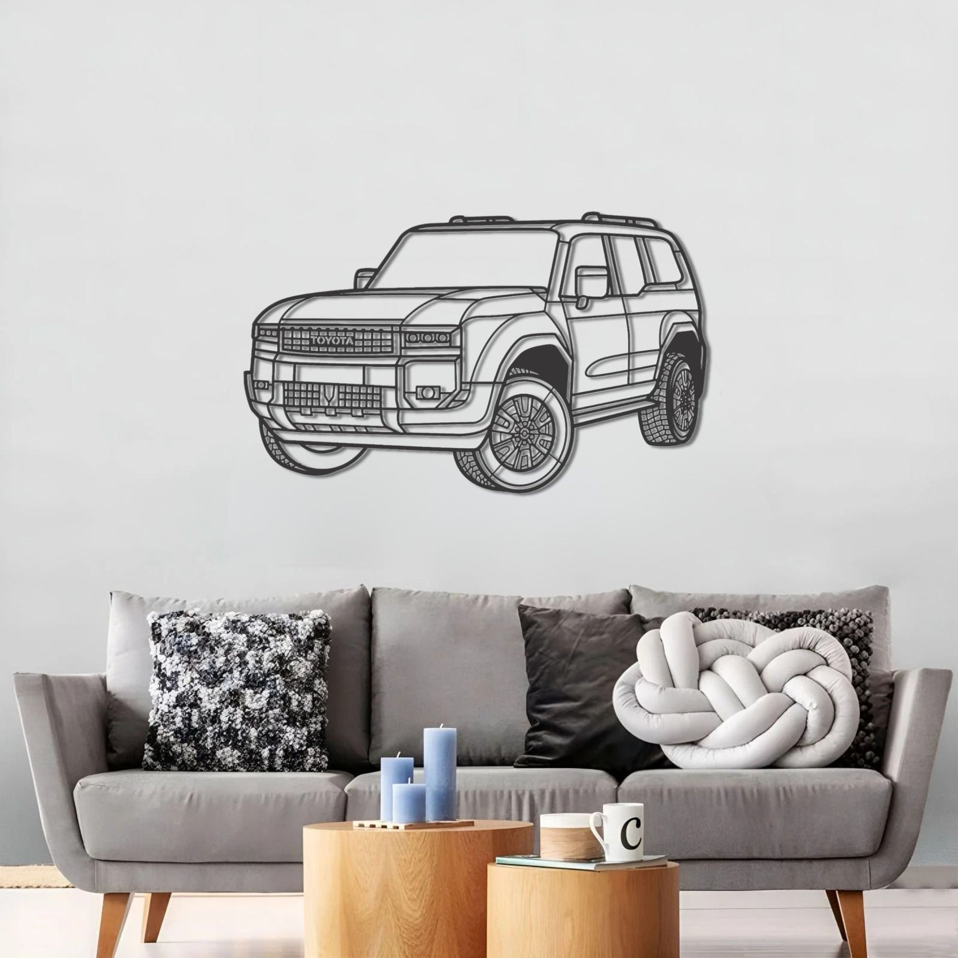 TOYOTA PRADO 2024 PERSPECTIVE Metal Car Silhouette Wall Art