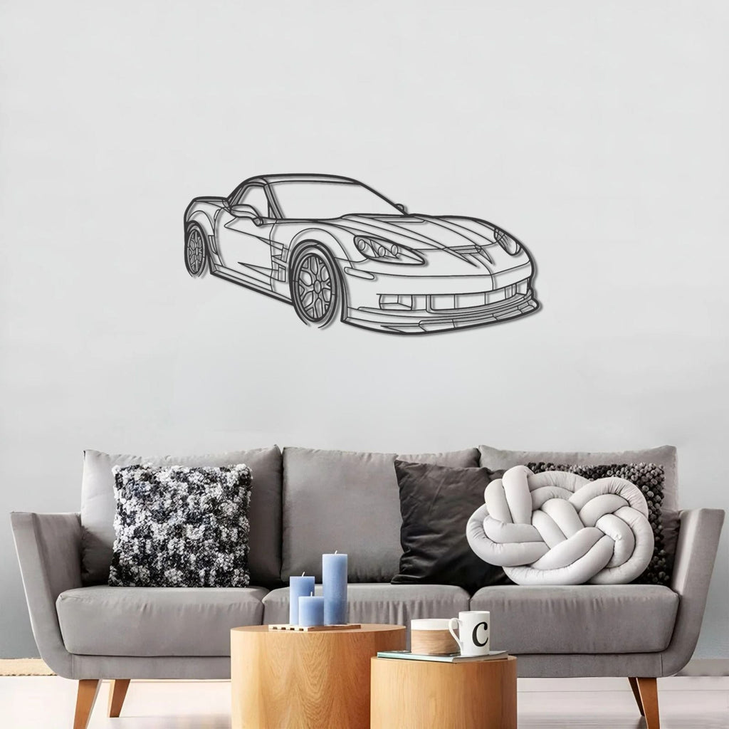 Chevrolet Corvette C6 PERSPECTIVE Silhouette Metal Wall Art