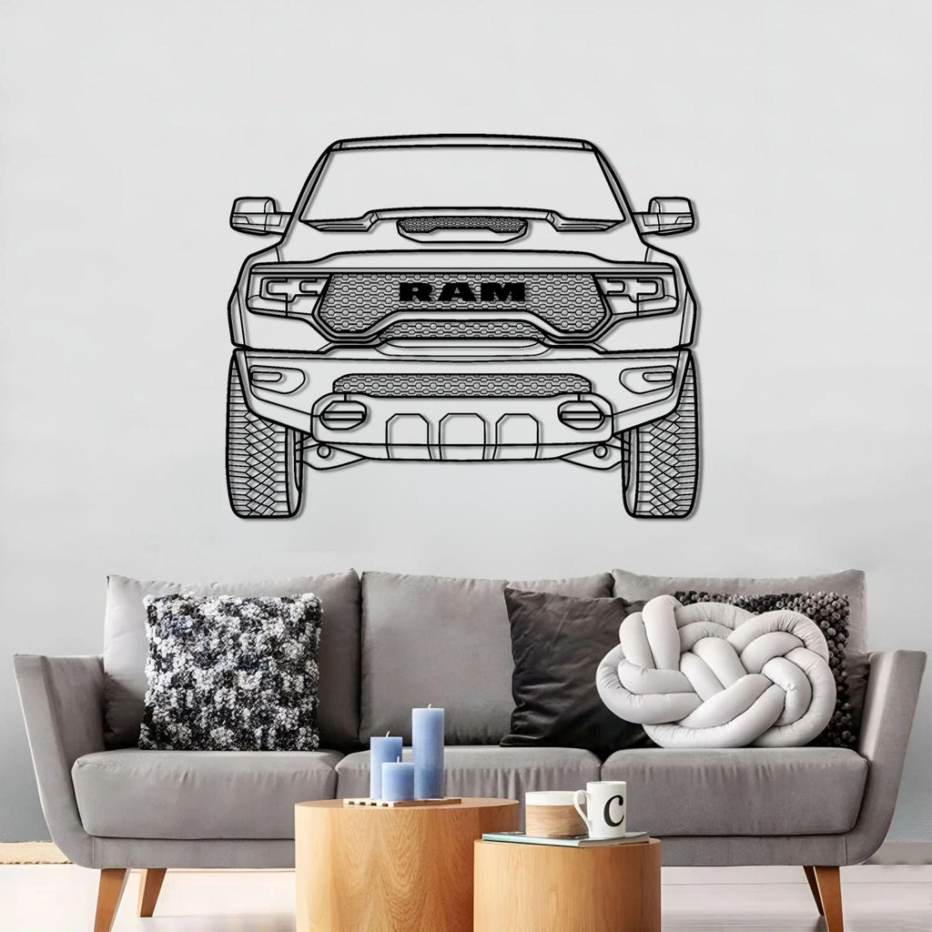 Dodge RAM TRX Front Silhouette Metal Wall Art