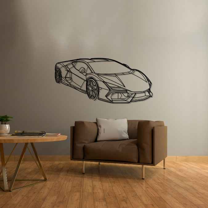 Lamborghini Revuelto PERSPECTIVE Silhouette Metal Wall Art