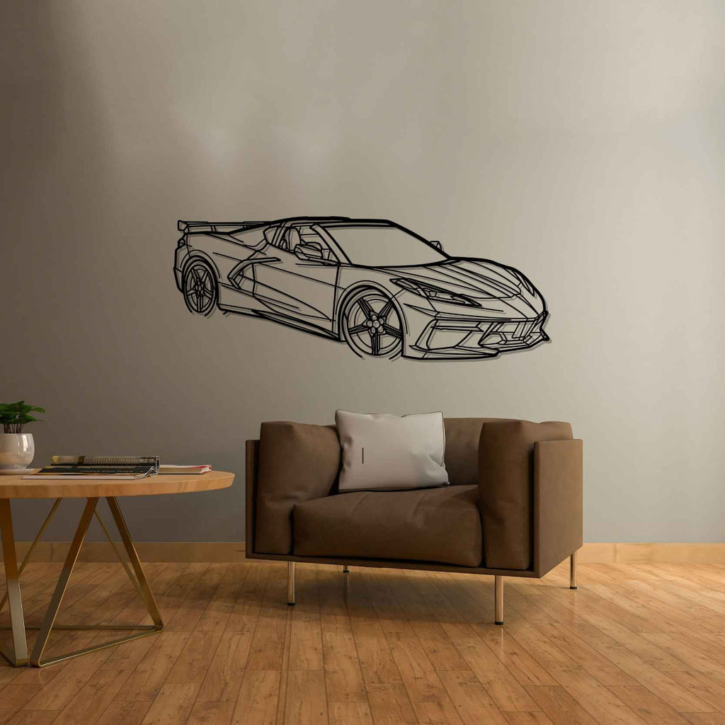 Chevrolet Corvette C8 HTC PERSPECTIVE Silhouette Metal Wall Art