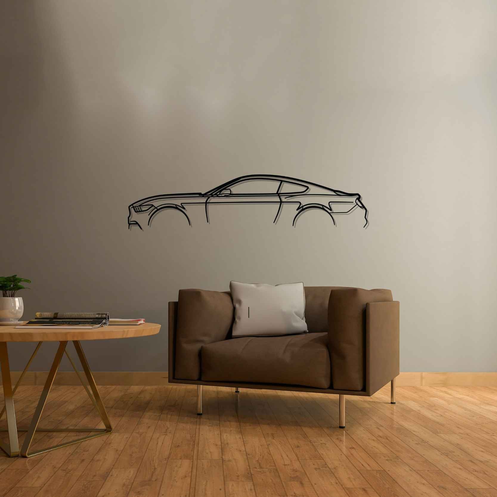 Ford Mustang GT S550 Classic Silhouette Metal Wall Art