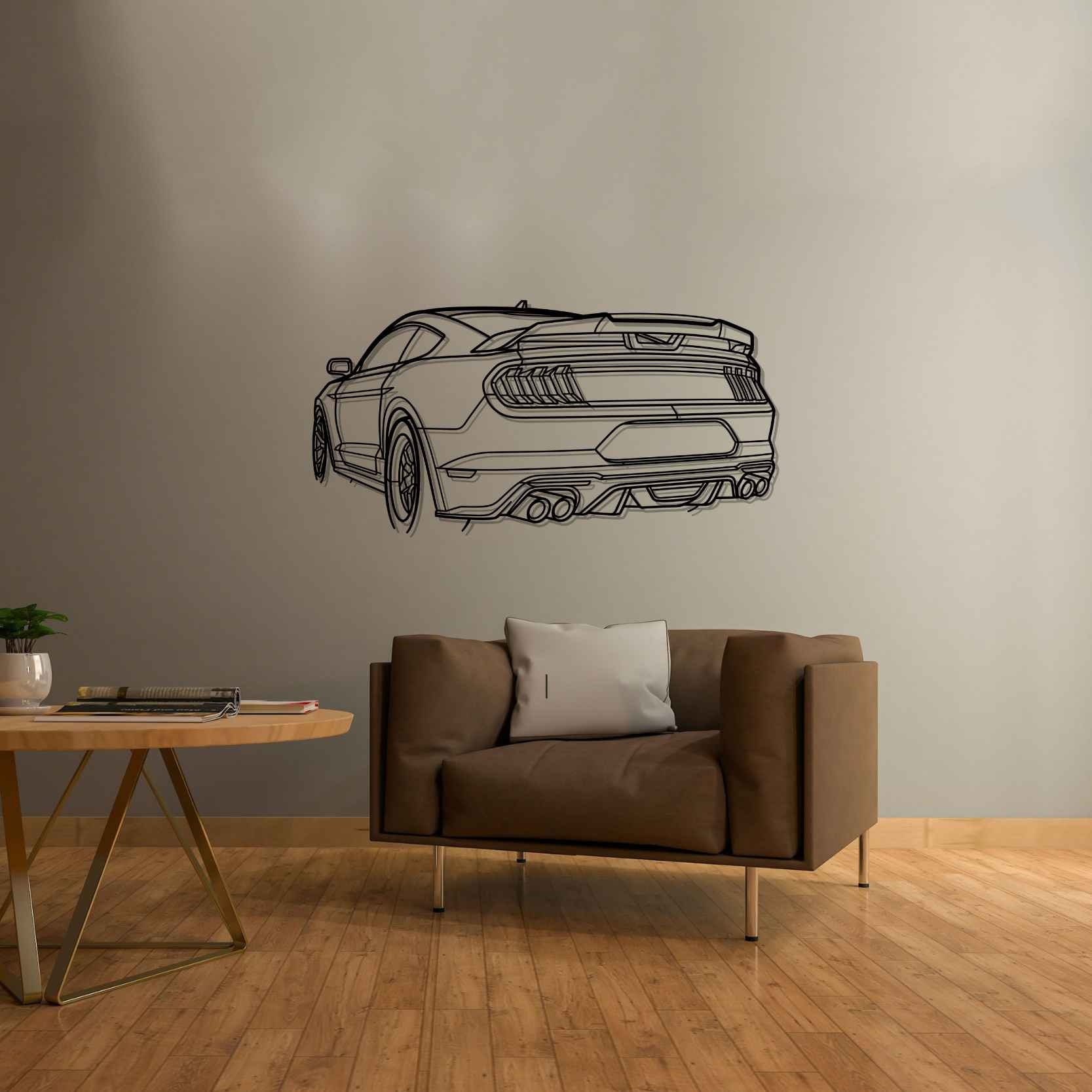 Ford Mustang GT 2020 PERSPECTIVE Silhouette Metal Wall Art