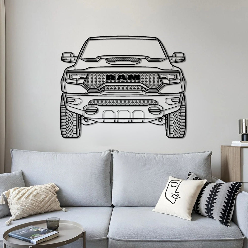 Dodge RAM TRX Front Silhouette Metal Wall Art