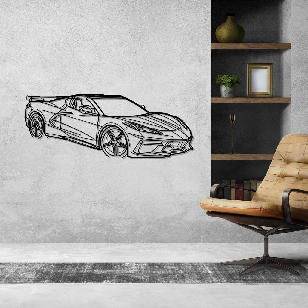 Chevrolet Corvette C8 HTC PERSPECTIVE Silhouette Metal Wall Art