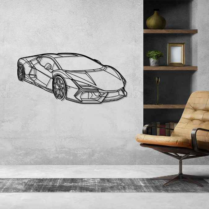 Lamborghini Revuelto PERSPECTIVE Silhouette Metal Wall Art