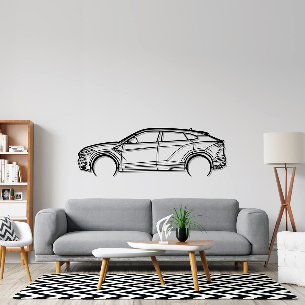 Lamborghini Urus Detailed Silhouette Metal Wall Art
