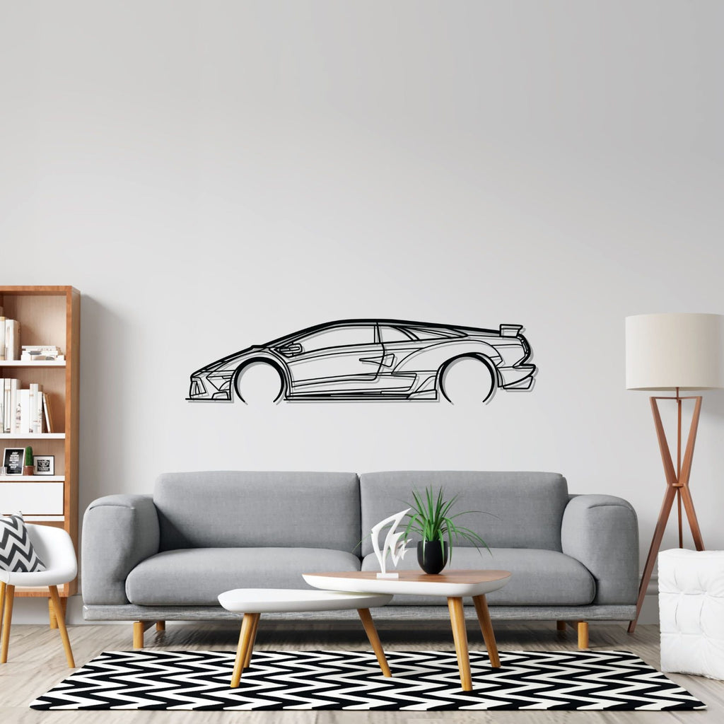Lamborghini Diablo 6.0 Detailed Silhouette Metal Wall Art
