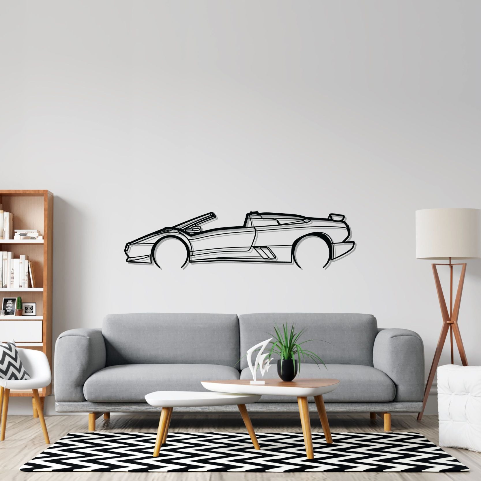 Lamborghini Diablo Roadster 1997 Detailed Silhouette Metal Wall Art