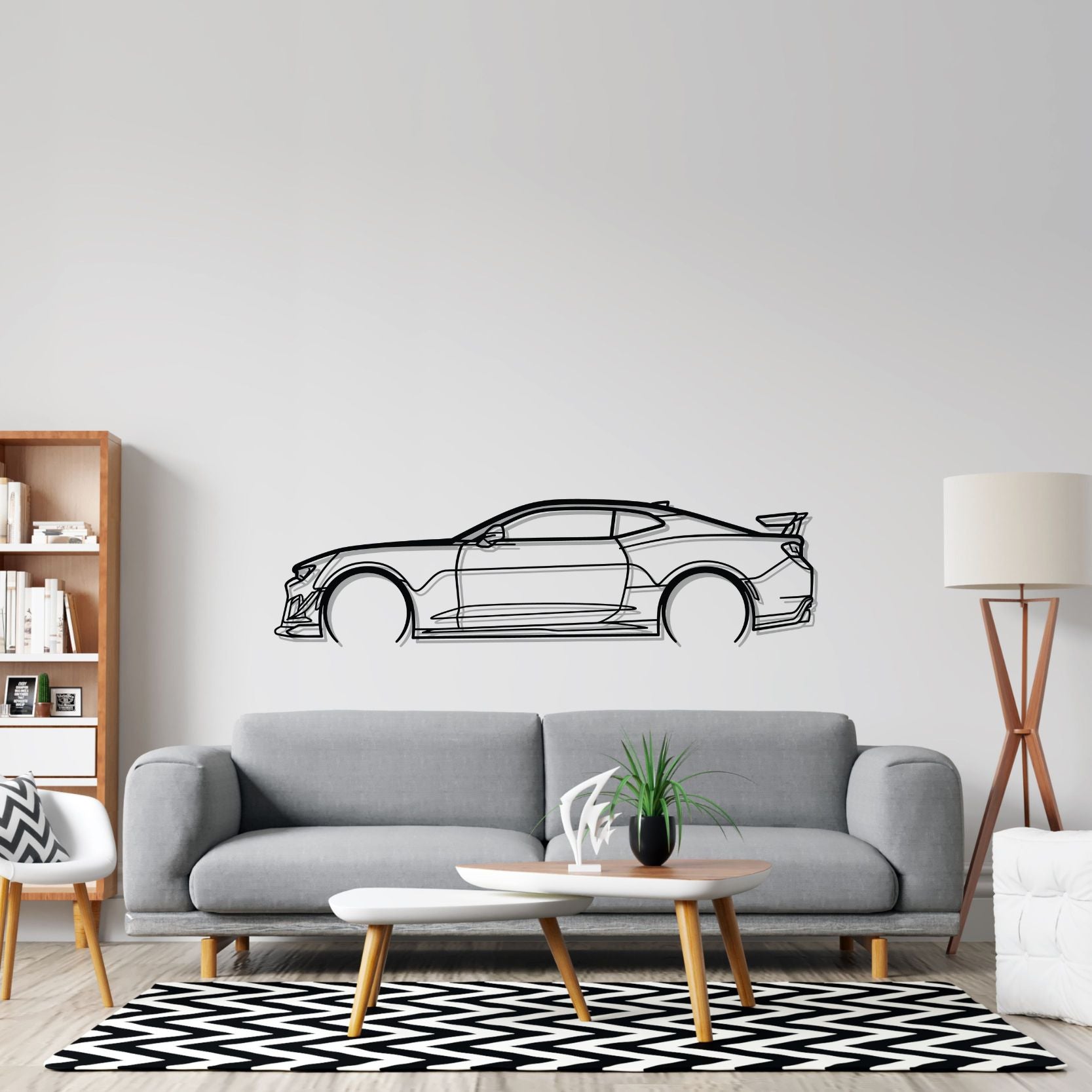 Chevrolet Camaro ZL1 Detailed Silhouette Metal Wall Art