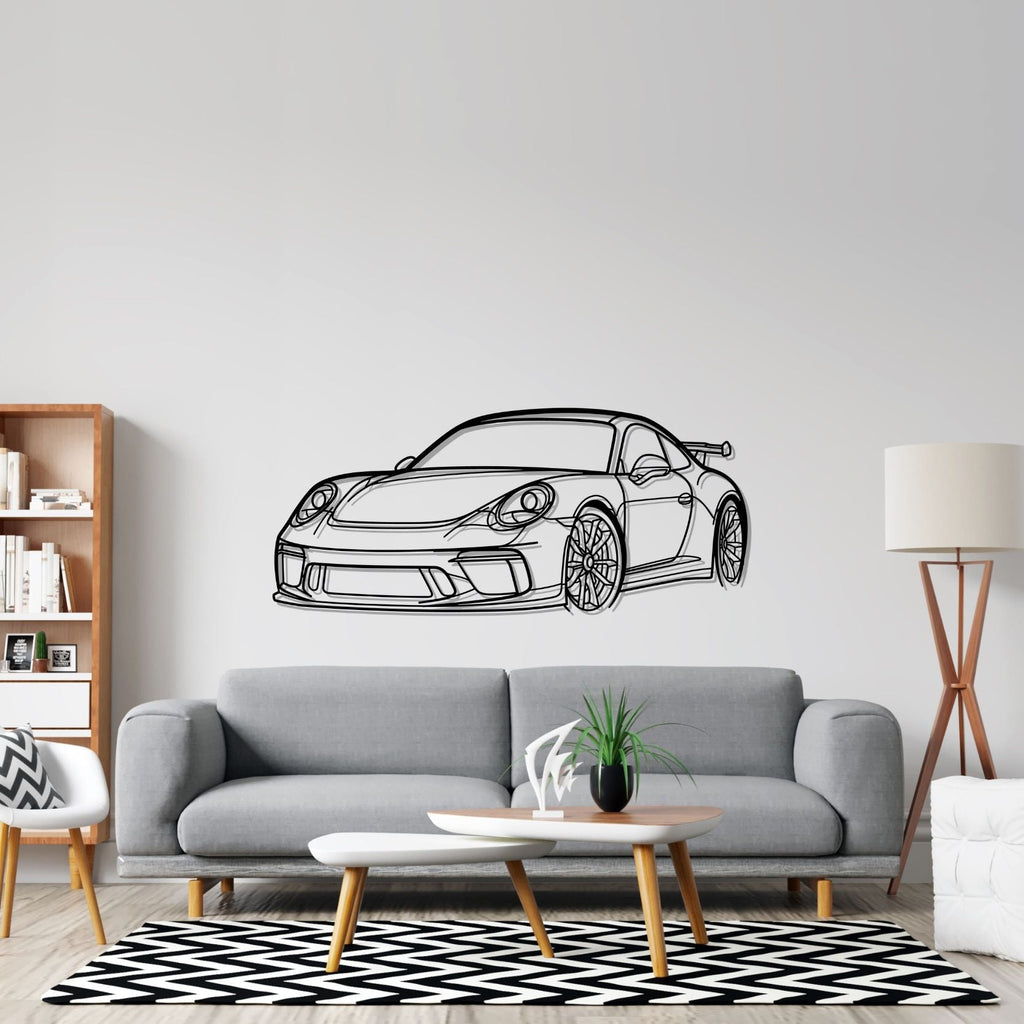 Porsche 911 GT3 model 991 PERSPECTIVE Silhouette Metal Wall Art