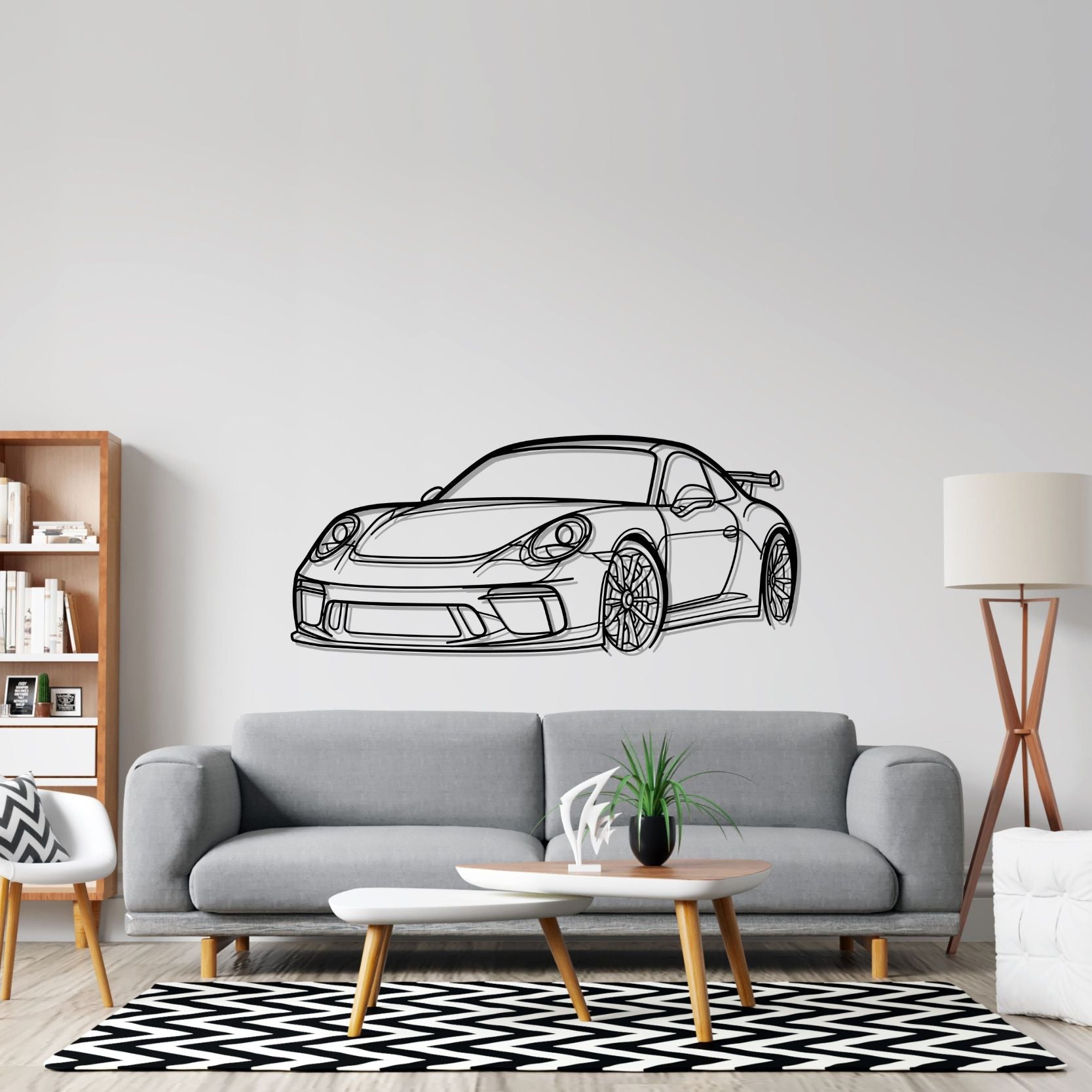 Porsche 911 GT3 model 991 PERSPECTIVE Silhouette Metal Wall Art