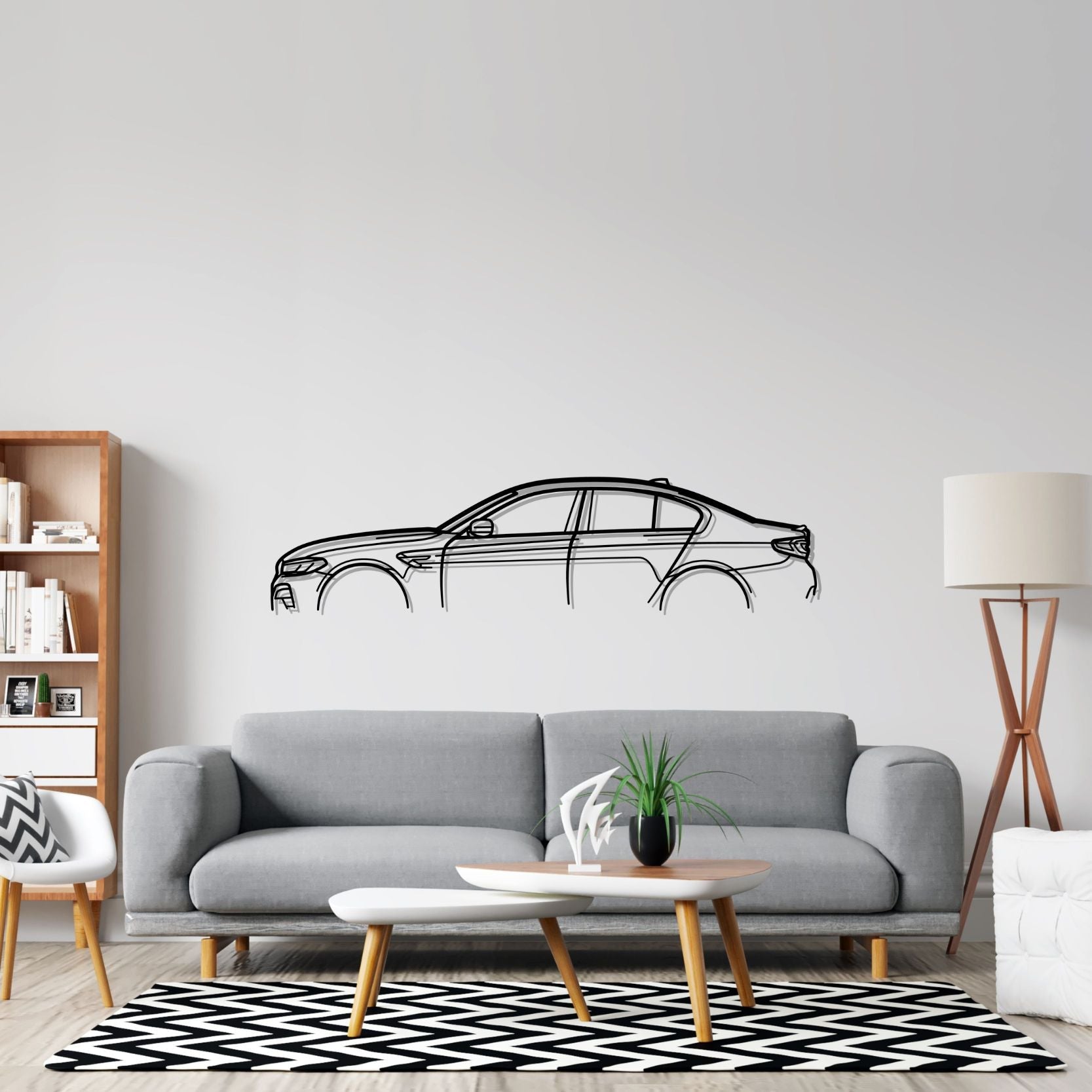 BMW M5 F90 LCI Classic Silhouette Metal Wall Art