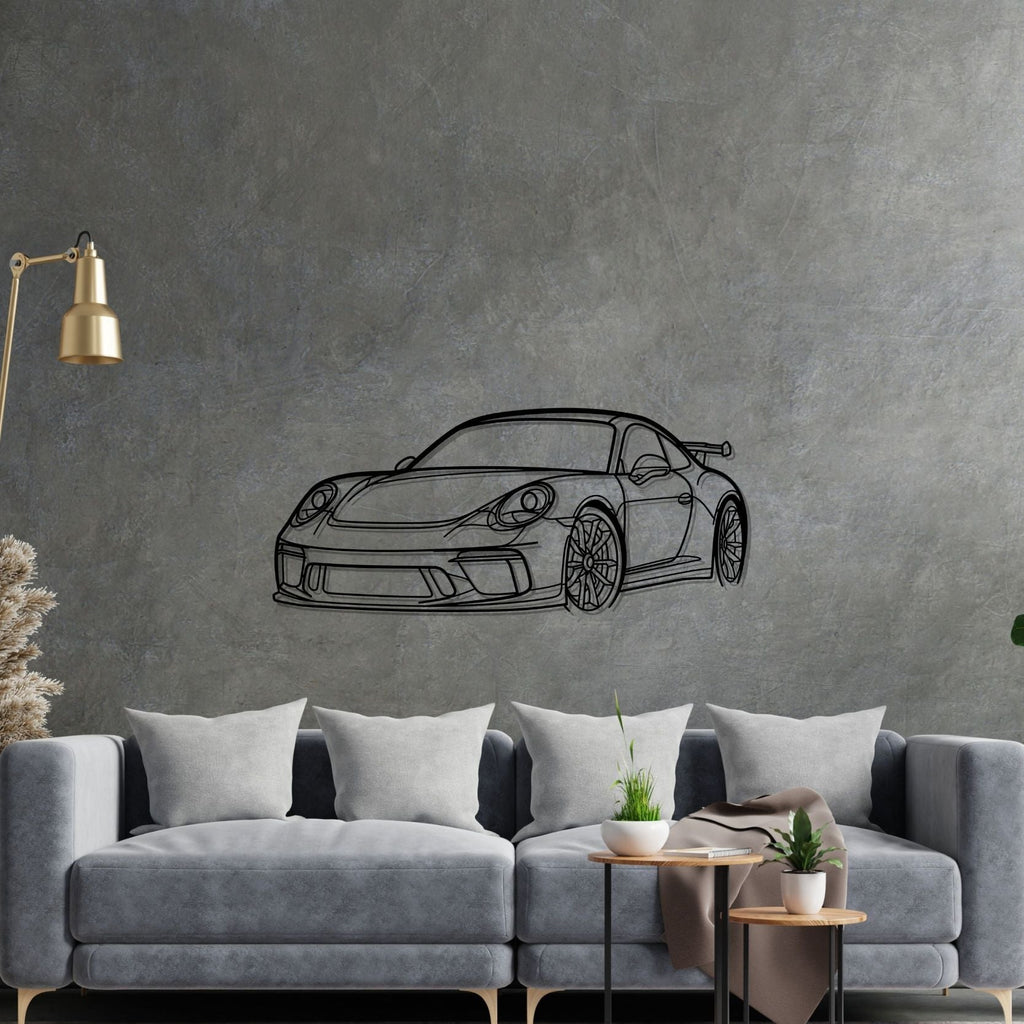 Porsche 911 GT3 model 991 PERSPECTIVE Silhouette Metal Wall Art