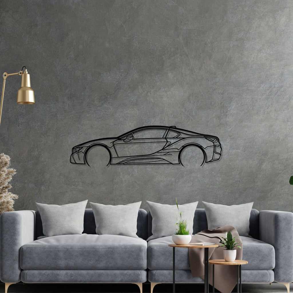 BMW i8 Detailed Silhouette Metal Wall Art
