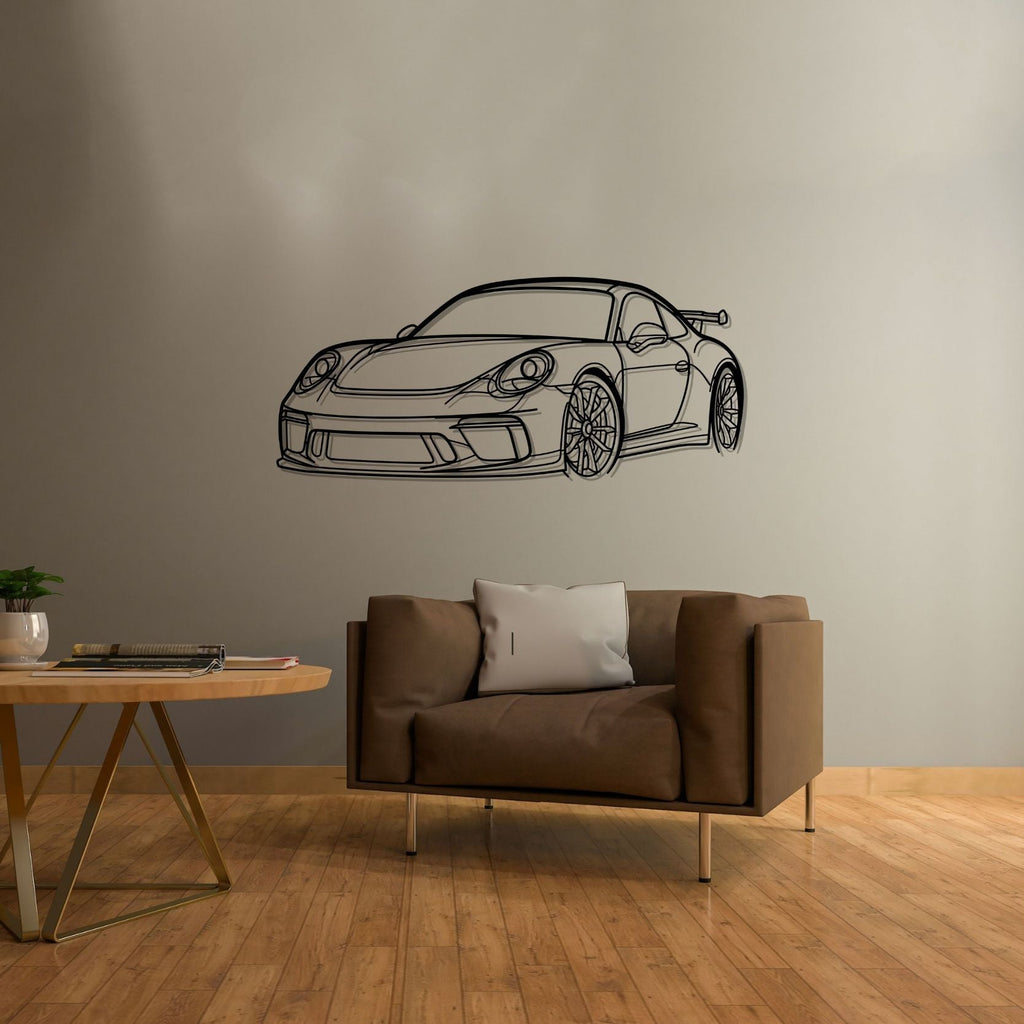 Porsche 911 GT3 model 991 PERSPECTIVE Silhouette Metal Wall Art