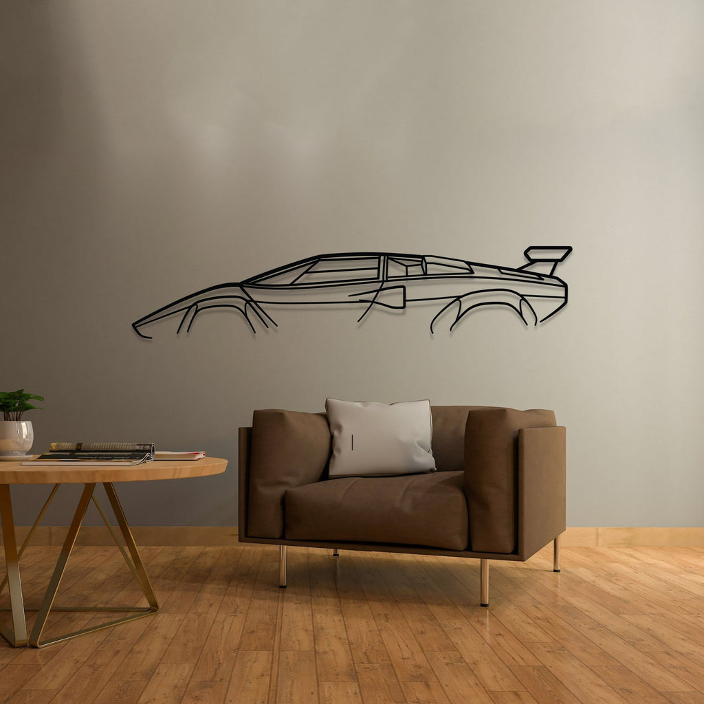 Lamborghini Countach Classic Silhouette Metal Wall Art