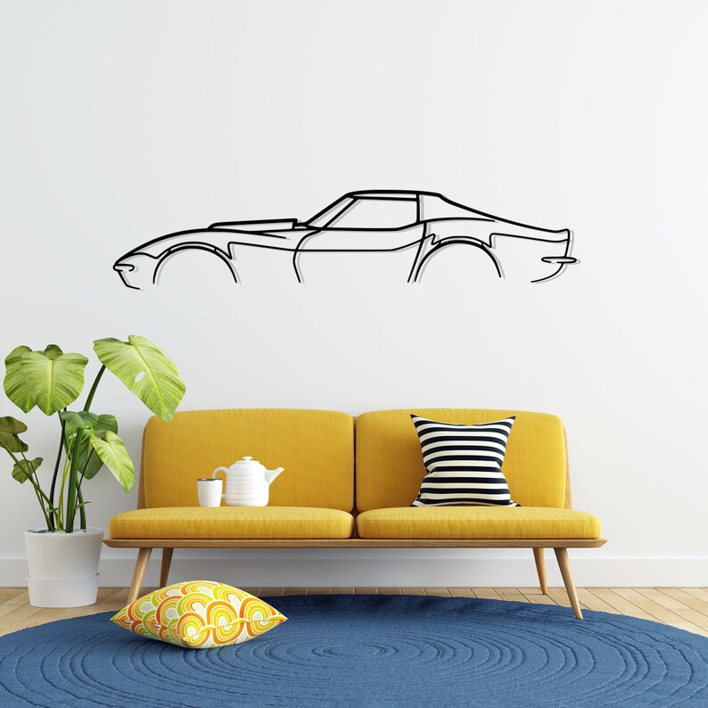 Chevrolet Corvette C3 L88 Metal Car Silhouette Wall Art