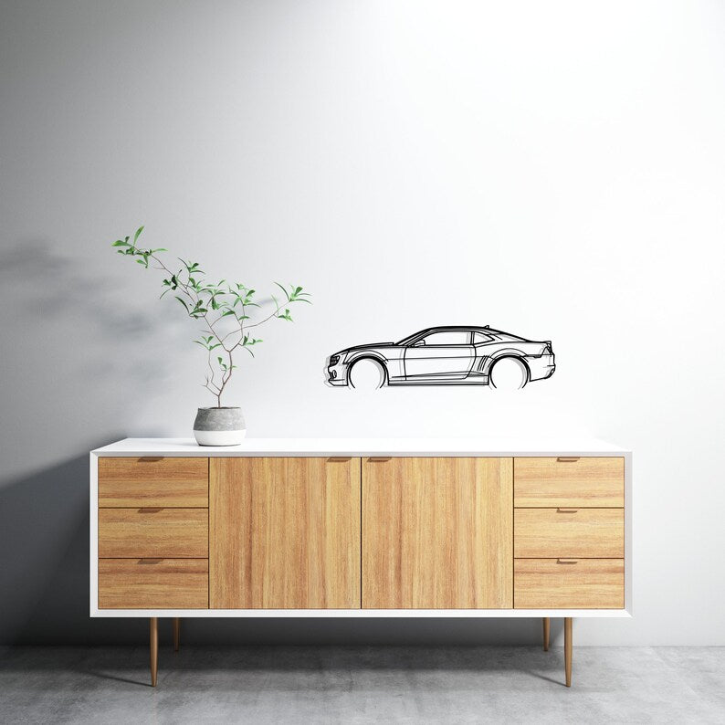 Chevrolet Camaro SS Detailed Metal Car Silhouette Wall Art