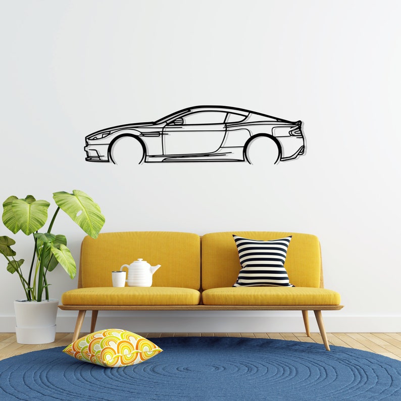 Aston Martin DBS 2012 Detailed Metal Car Silhouette Wall Art