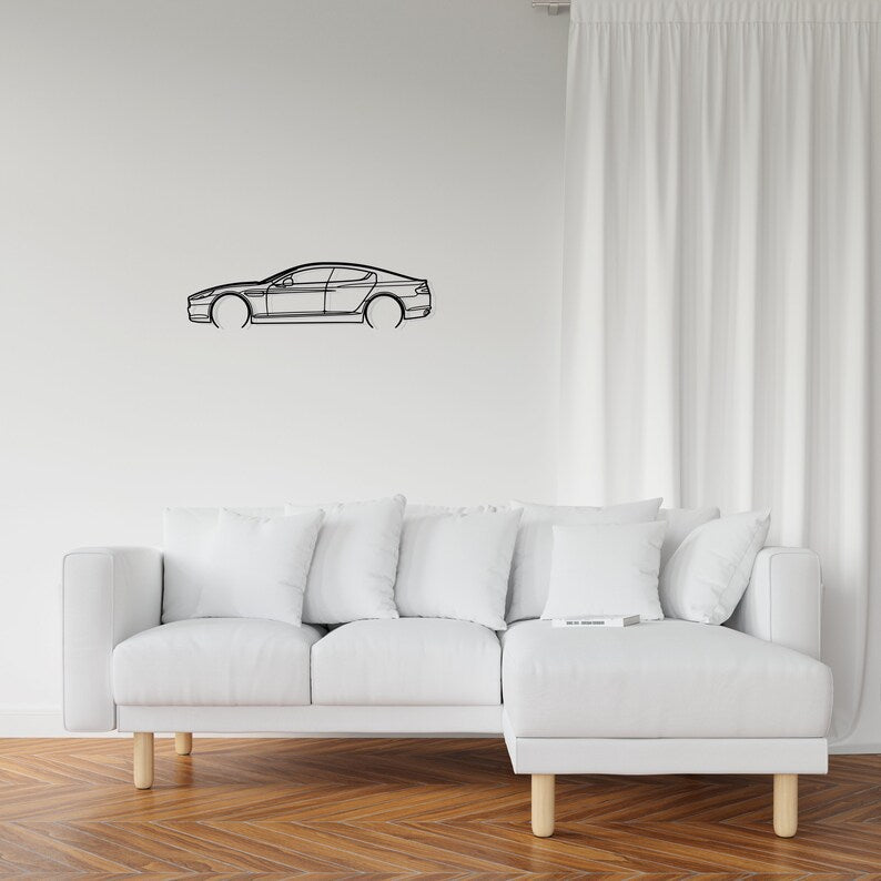 Aston Martin Rapide Detailed Metal Car Silhouette Wall Art